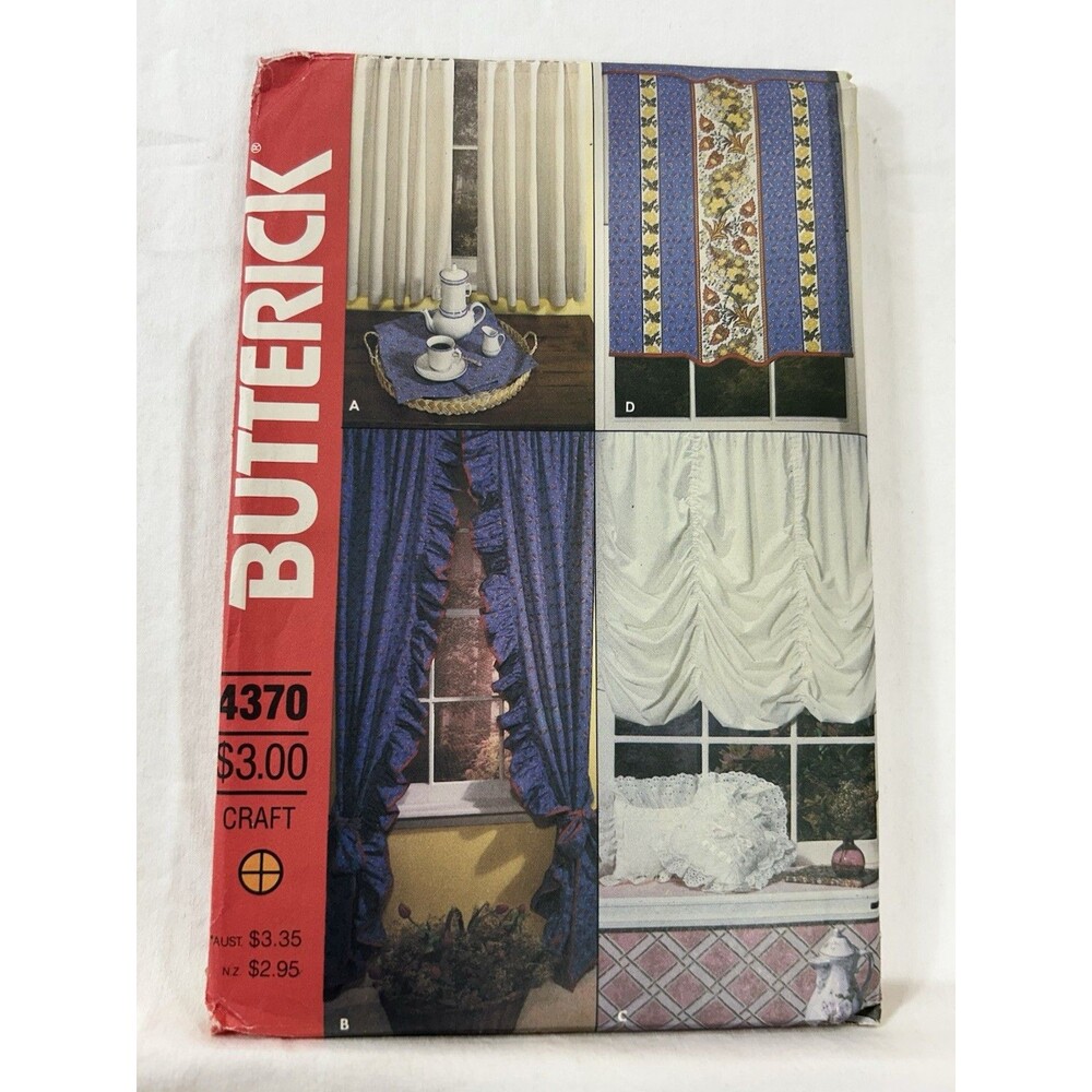 Butterick 4370 Window Treatments One Size UNCUT 1985